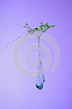 Mid-Air Water Drops Collide - Liquid Drop Art