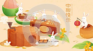 Mid Autumn mooncake bakery banner