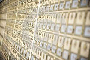 Mid-Century Design Brass Post Office Mailboxes