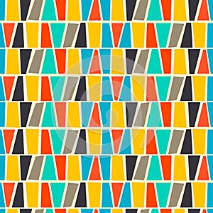 Mid century fifties square retro seamless vector pattern. Part of collection