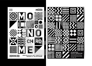 Mid Century Geometric Monochrome Event Posters Template