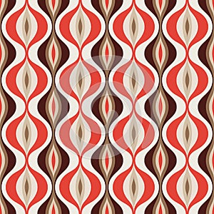 Mid-century modern art vector background. Abstract geometric seamless pattern. Decorative ornament in retro vintage design style.