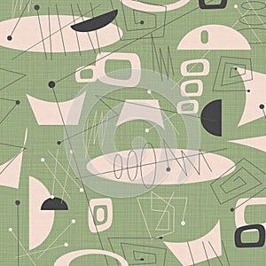 Mid century modern fabric background Green