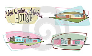 Mid Century Modern House Set photo