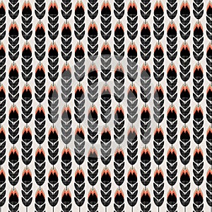 Mid Century Modern Retro Style Seventies Tulip Flowers Pattern