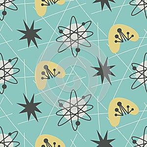 Mid century modern seamless pattern