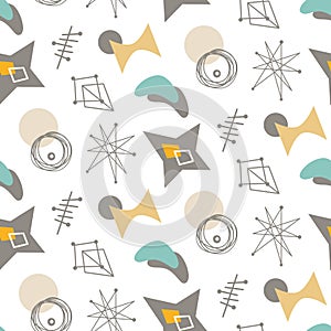 Mid century modern seamless pattern