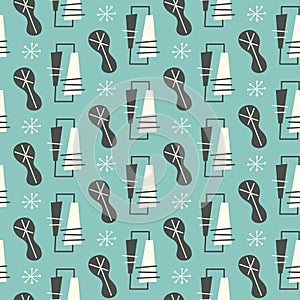 Mid century modern seamless pattern