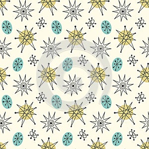 Mid century modern seamless pattern