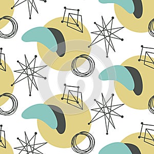 Mid century modern seamless pattern