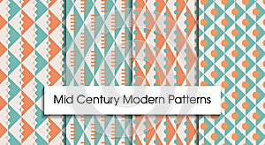 Mid century modern seamless patterns for tablecloth, oilcloth