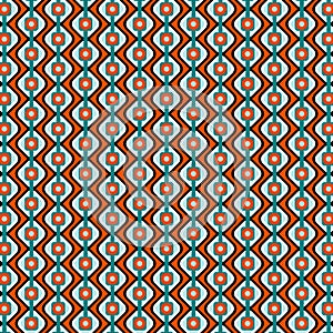 Mid Century Modern Seventies Style Orange And Blue Pattern