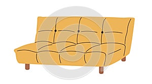 Mid-century retro sofa bed design. Trendy armless couch for living room interior. Stylish modern cozy soft lounge