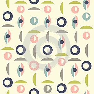Mid century style seamless pattern