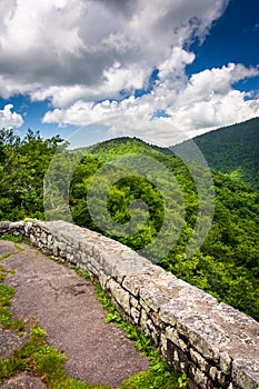 Mid-day view of the Appalachian Mountains from Craggy Pinnacle,