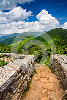 Mid-day view of the Appalachian Mountains from Craggy Pinnacle,