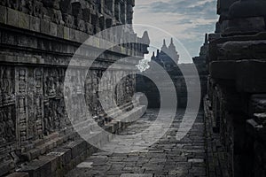 Mid-level walkway at Borobudur