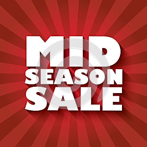 Mid season sale poster design with bold font and