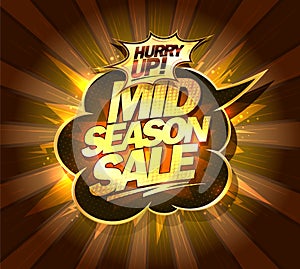 Mid season sale web banner vector mockup