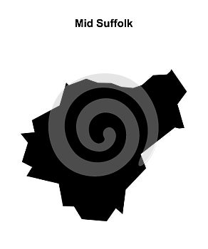 Mid Suffolk outline map
