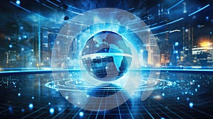 mid technology globe background