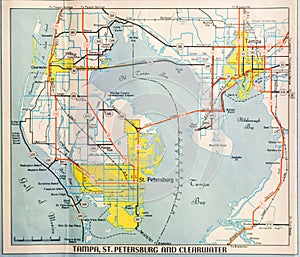 Mid Twentieth Century Map of Tampa photo