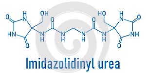 midazolidinyl urea antimicrobial preservative molecule (formaldehyde releaser). Skeletal formula.