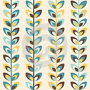 Midcentury geometric retro pattern, vintage colors