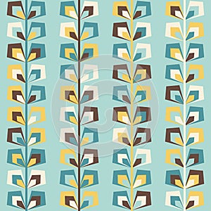 Midcentury geometric retro pattern, vintage colors