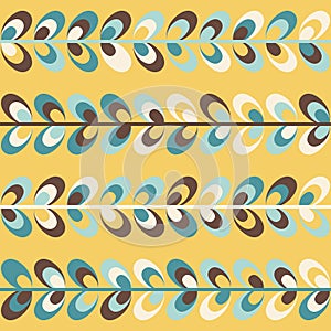 Midcentury geometric retro pattern, vintage colors