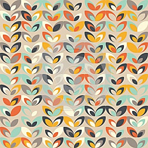 Midcentury geometric retro pattern, vintage colors, retro wallpapers