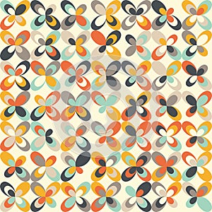 Midcentury geometric retro pattern, vintage colors, retro wallpapers