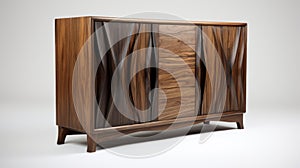 Midcentury Modern Walnut Sideboard With Wavy Lines And Organic Shapes photo