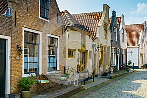 MIDDELBURG, NETHERLANDS - Apr 22, 2018: Old houses in Zeeland