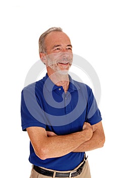 Middle age man with arms grossed. photo