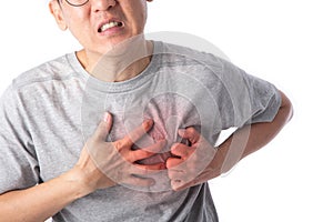 Middle age man has a heart attack symptom