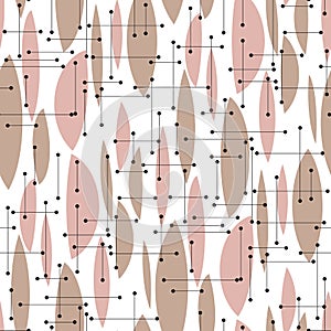Middle age style taupe colors seamless pattern photo
