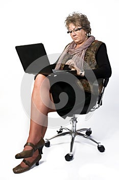 Middle Age Woman with Laptop