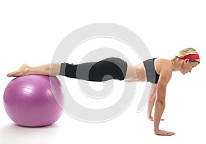 middle age woman push up bars