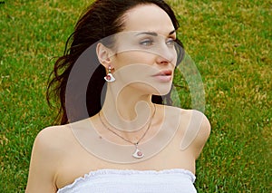 Middle age woman wear elegant accessorize lifestyle