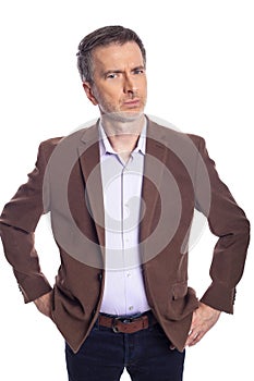 Middle Aged Businessman Looking Angry or Upset