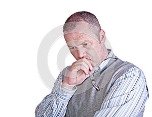 Middle aged caucasian male portrait thoughtful