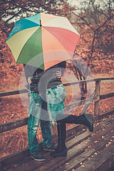 Middle-aged couple outdoors on autumn day