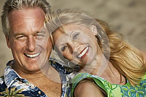 Middle-Aged couple outdoors (close-up) (portrait)