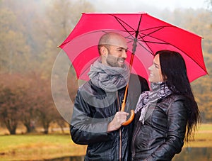 Middle-aged couple outdoors on nautumn day