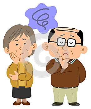 Middle-aged couple`s troubles, whole body