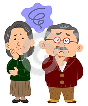 Middle-aged couple`s troubles, whole body