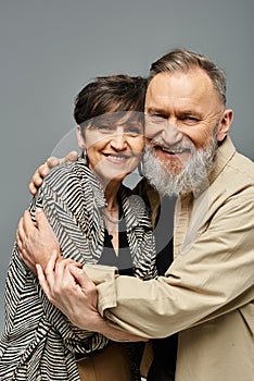 Middle-aged couple in stylish attire