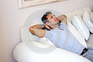 Middle aged man relaxing at home