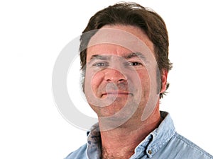 Middle aged man smling